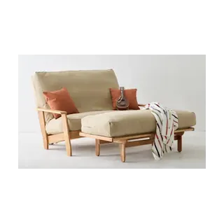 The Futon Shop Scandia Outdoor Futon Loveseat Cherry With Natural Teak Oil Finish
