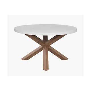 Healthier Homes Stone + Teak Round Dining Table