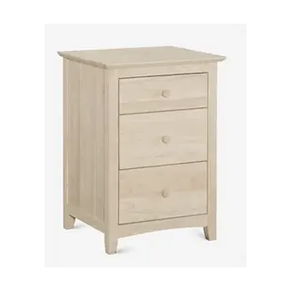 Healthier Homes Dakota Natural Wood 3-Drawer Nightstand